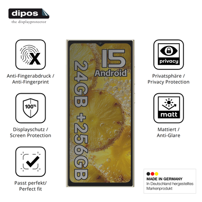 Privatsphäre-Schutz durch Sichtschutz-Folie passend zugeschnitten für OUKITEL C62 Pro