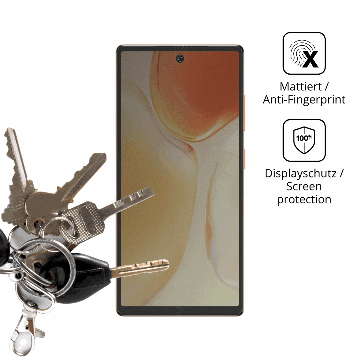 Blickschutzfolie für Oukitel C66 matt Schutzfolie Privacy