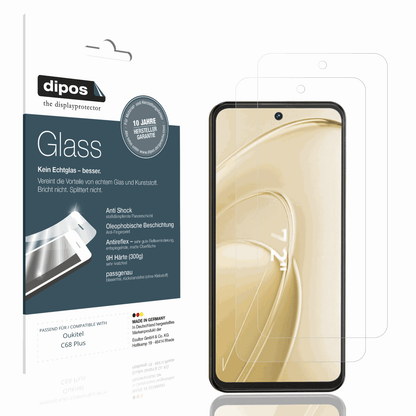 Matte Displayschutzfolie von dipos passend für Oukitel C68 Plus, 9H kratzfest und blasenfrei montiert