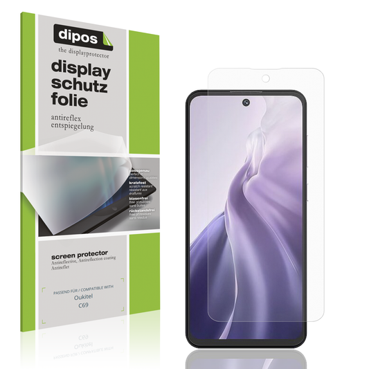 Matte Displayschutzfolie von dipos passend für oukitelc69, präziser Zuschnitt und blasenfrei montiert