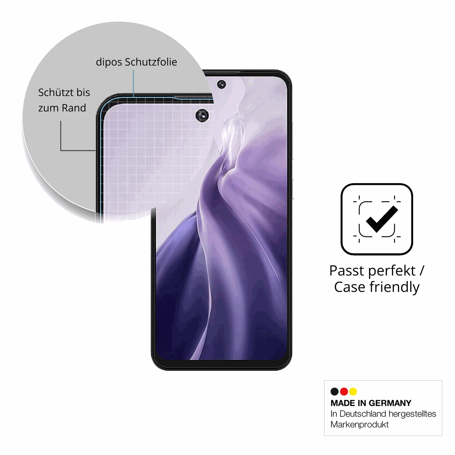 Besonders flexibler Displayschutz mit Anti-Shock-Schicht im Materialmix