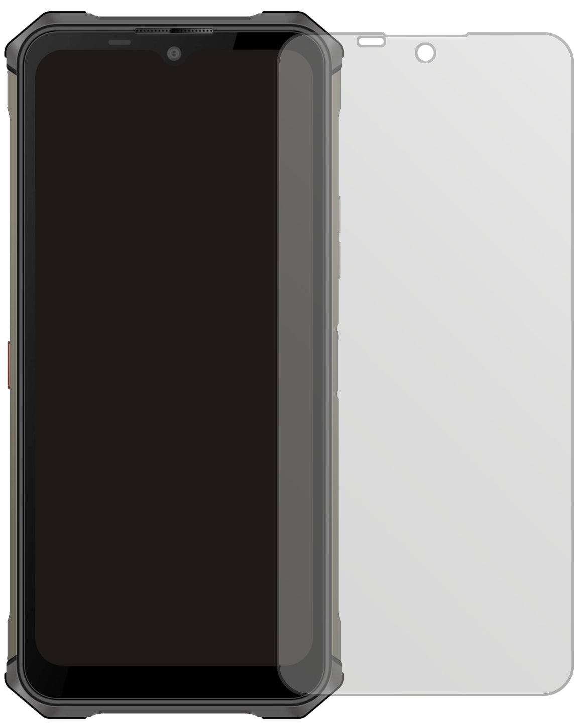 OukitelWP13 mit aufgebrachter dipos Displayschutzfolie, die lästige Fingerabdrücke minimiert