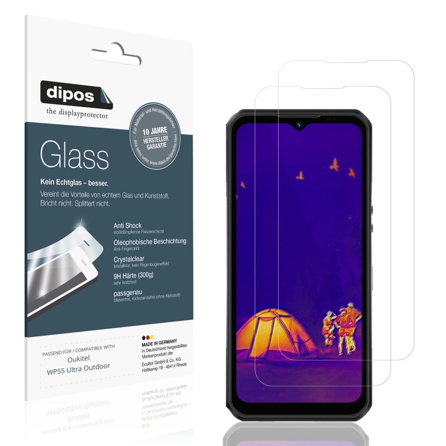 2x 9H Schutzfolie für Oukitel WP55 Ultra Outdoor Panzerfolie
