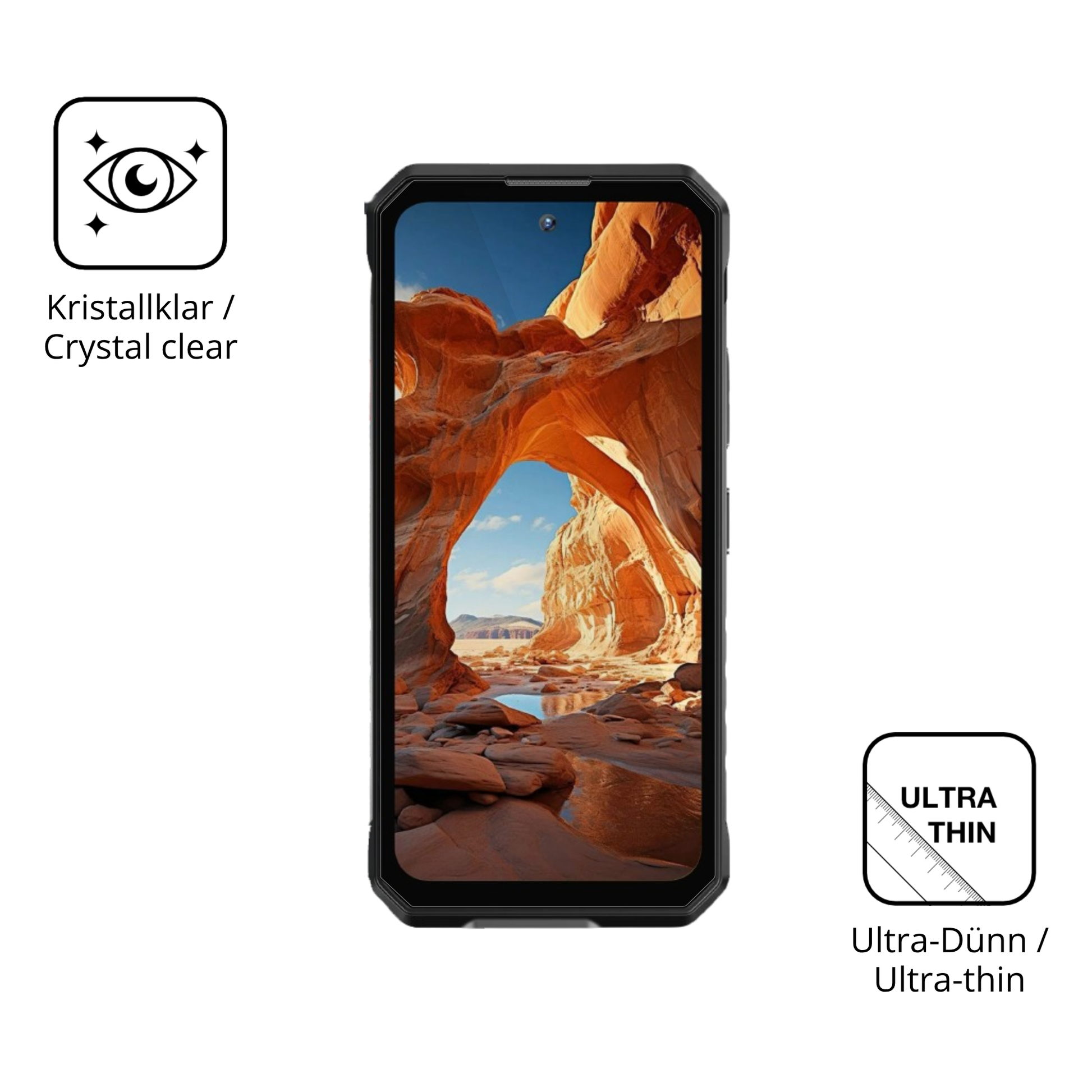 Dünne und klare Folie passend zugeschnitten für Oukitel WP58 Pro