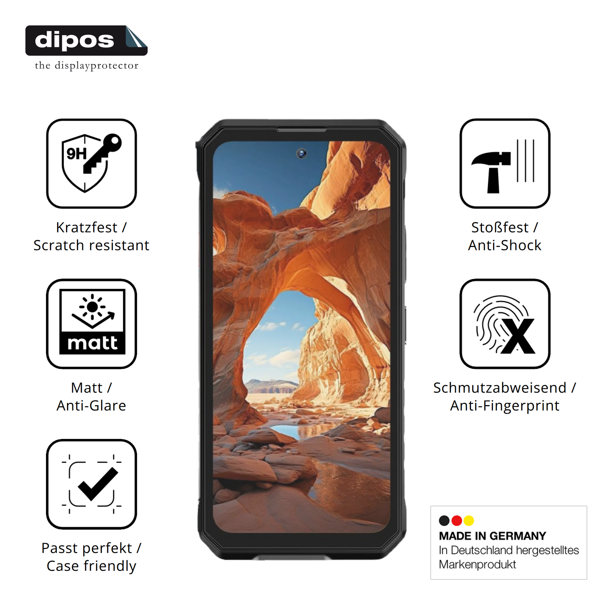 Displayschutz hergestellt in Deutschland, höchste Qualität made in Germany