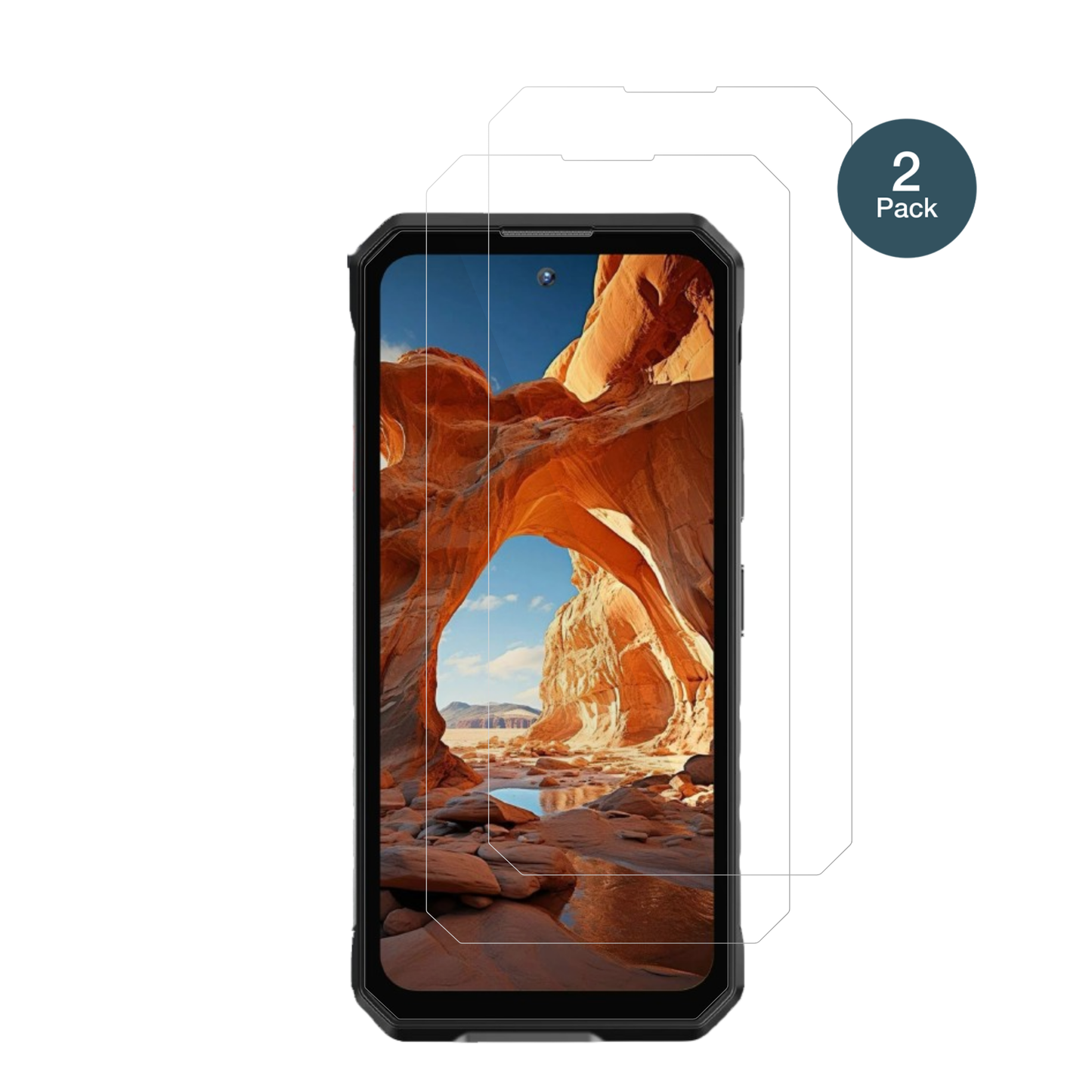 OukitelWP58 Pro mit aufgebrachter dipos Flex Schutzfolie, glasklare Darstellung ohne Einschränkungen