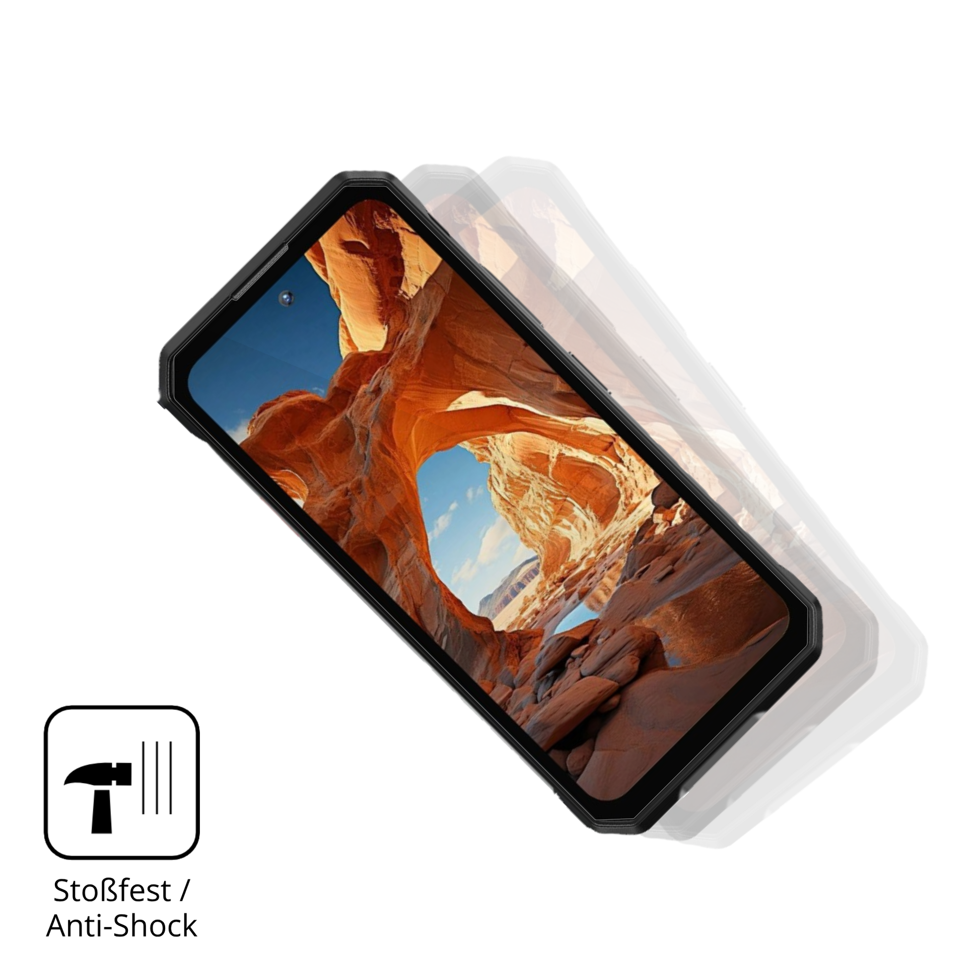 Schutz gegen Kratzer auf dem Oukitel WP58 Pro Glas durch Schlüssel, Stöße gegen die Tischkante oder Stürze