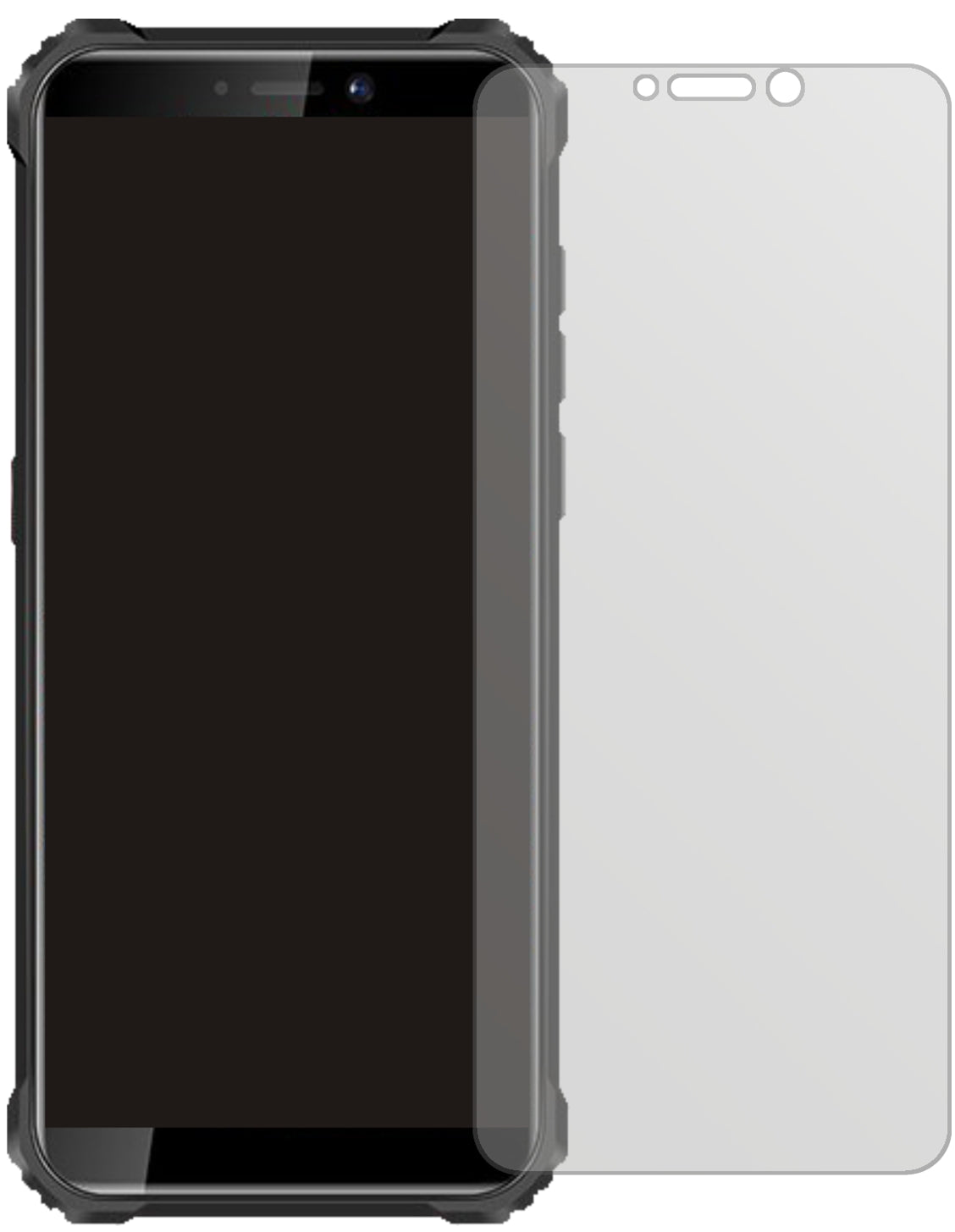 OukitelWP5 Pro (2020) mit aufgebrachter dipos Displayschutzfolie, die lästige Fingerabdrücke minimiert