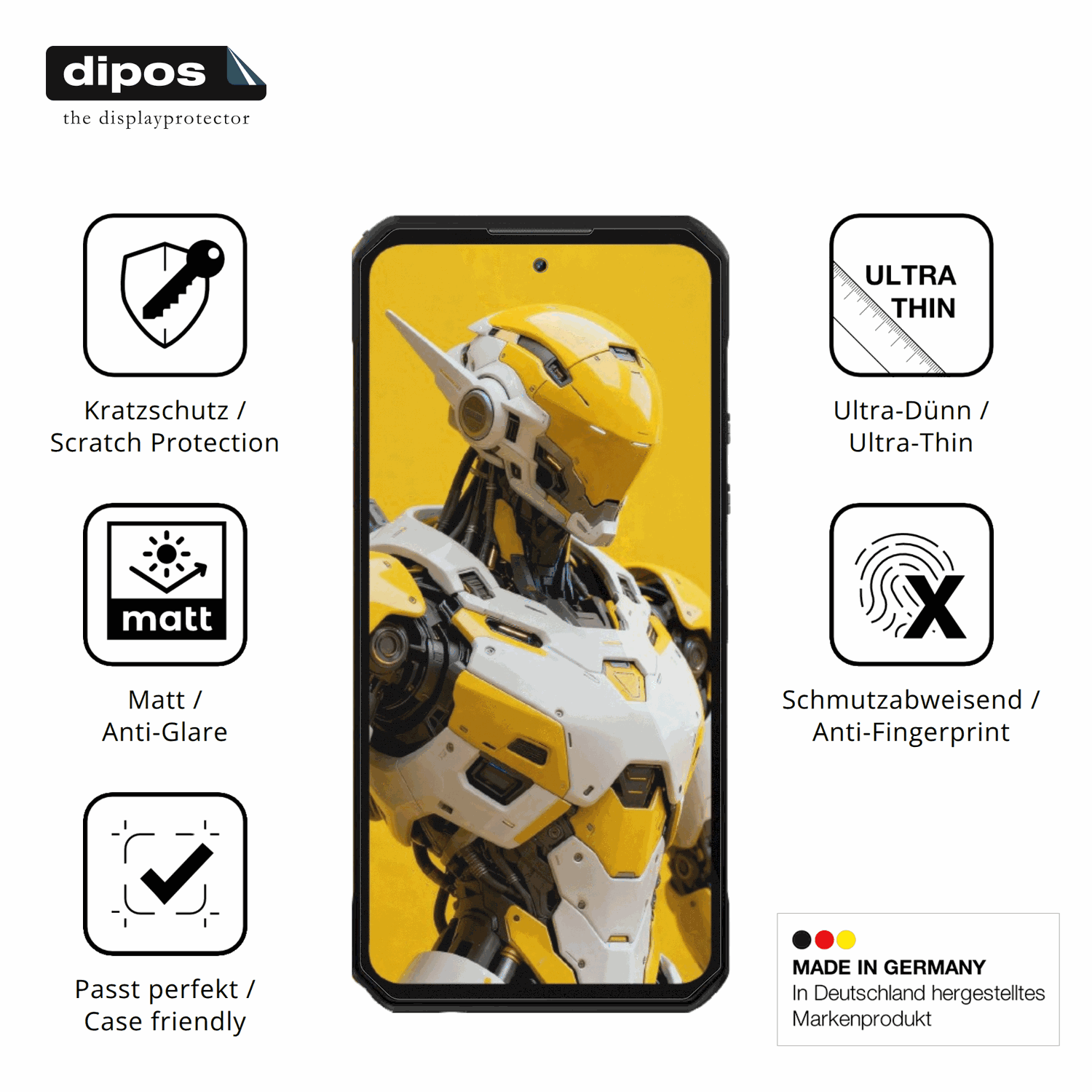 Displayschutz hergestellt in Deutschland, höchste Qualität made in Germany