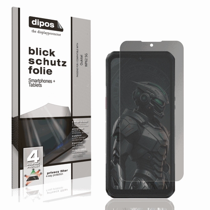 Blickschutzfolie von dipos passend für oukitelwp62 5g, präziser Zuschnitt und blasenfrei montiert