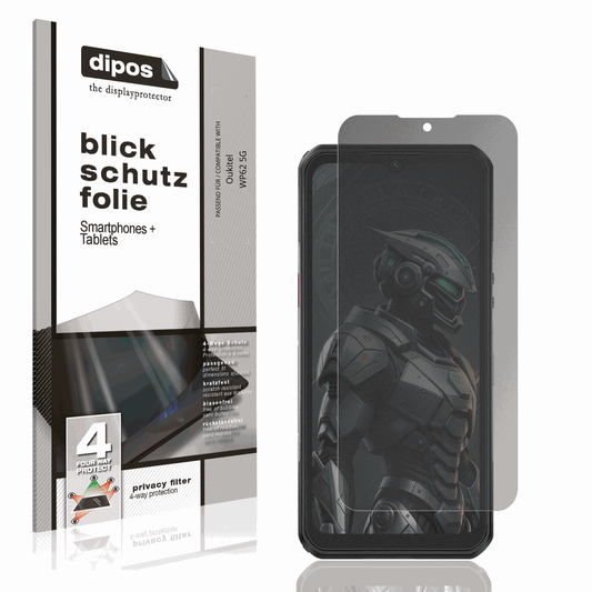 Blickschutzfolie von dipos passend für oukitelwp62 5g, präziser Zuschnitt und blasenfrei montiert