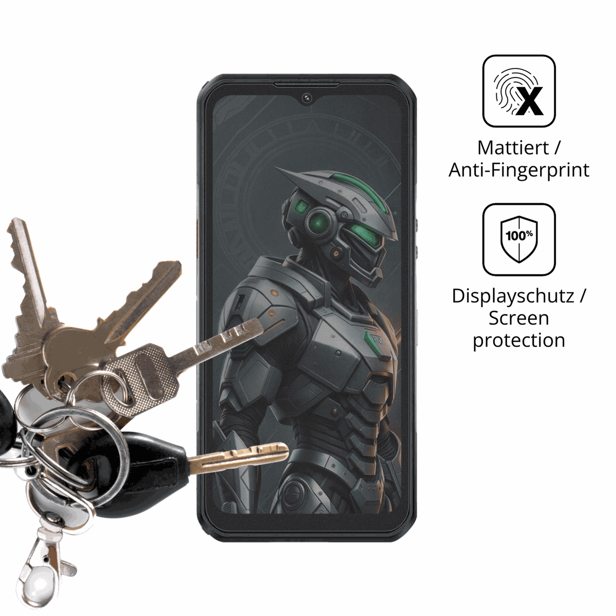 dipos Displayschutz für oukitelwp62 5g, mattierte Oberfläche, Blickschutzfilter und perfekter Passform