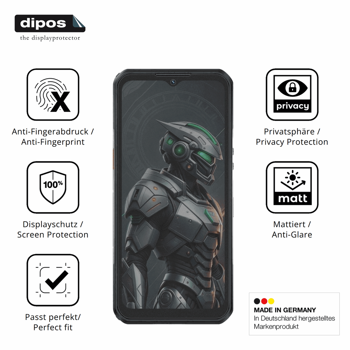 Privatsphäre-Schutz durch Sichtschutz-Folie passend zugeschnitten für oukitelwp62 5g