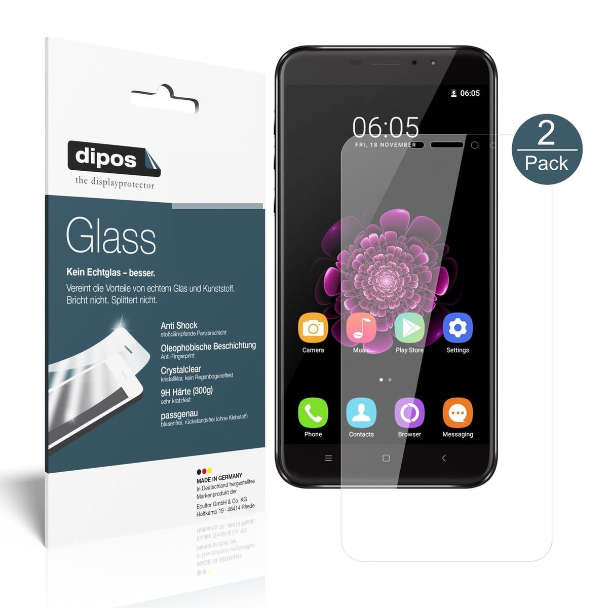 1x 9H Schutzfolie für Oukitel U20 Plus Panzerfolie