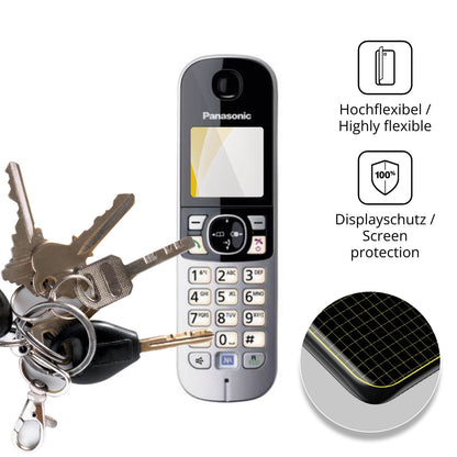 dipos Displayschutz für Panasonic KX-TG6823, transparente Oberfläche, geringe Dicke und perfekte Passform