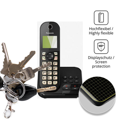 dipos Displayschutz für Panasonic KX-TGC463, transparente Oberfläche, perfekte Passform auch für die Rundungen