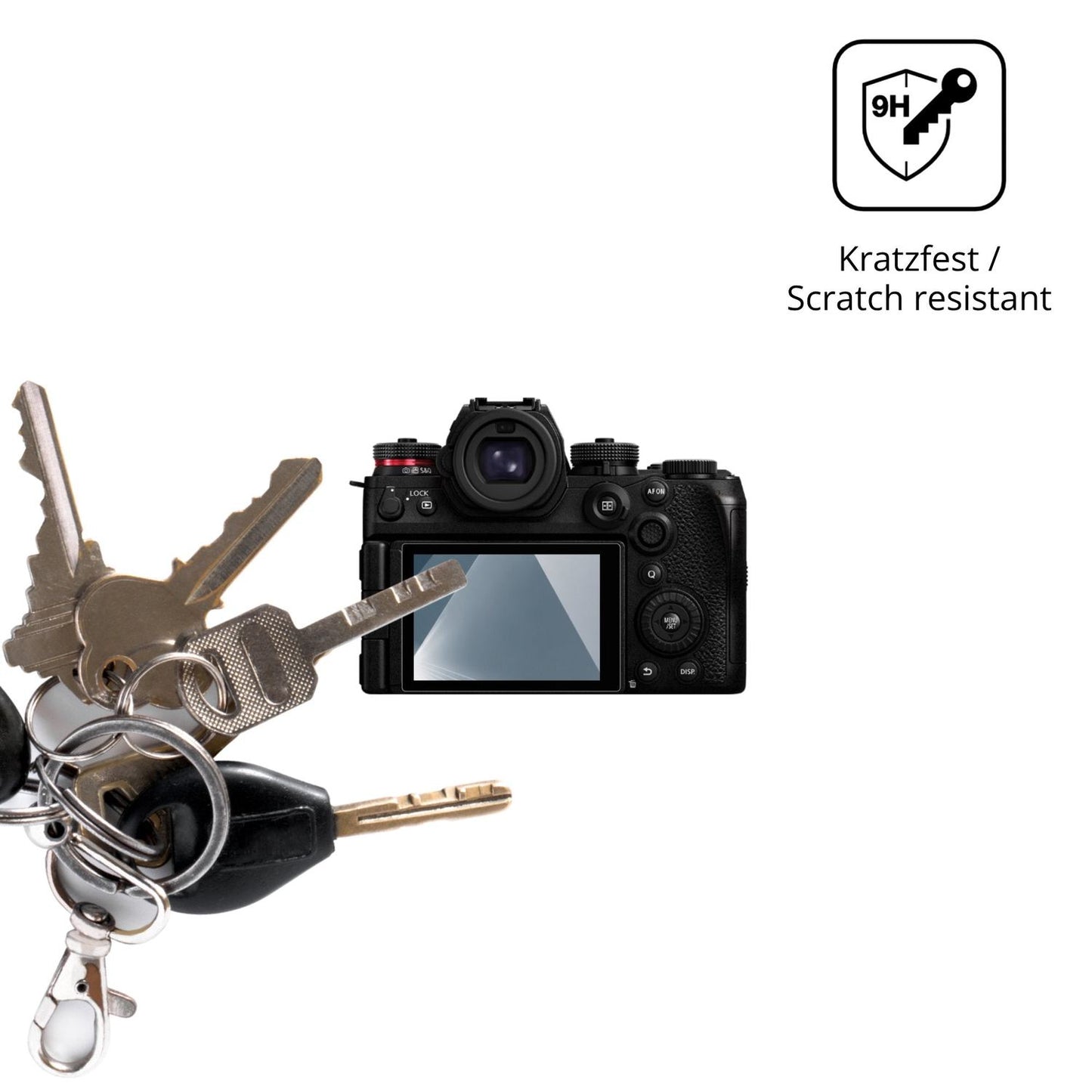 dipos Displayschutz für Panasonic Lumix DC S1 R II, transparente Oberfläche, perfekte Passform auch für die Rundungen