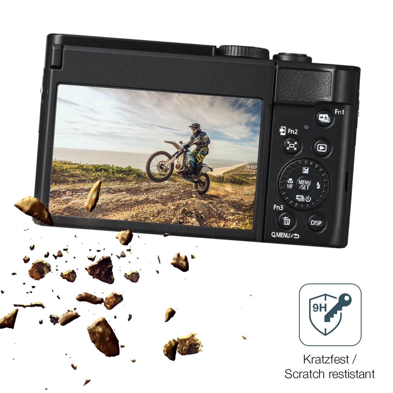 dipos Displayschutz für Panasonic Lumix DC-TZ99E, mattierte Oberfläche, robuste Festigkeit und perfekte Passform