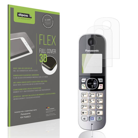 2x Full Cover Schutzfolie matt für Panasonic KX-TG6821