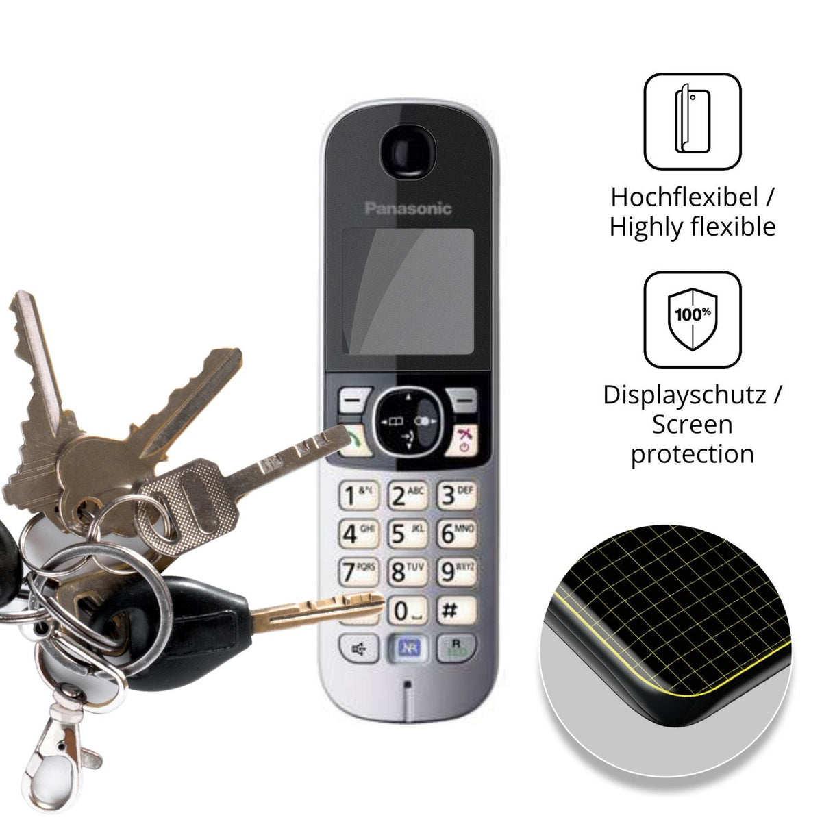 Full Cover Privacy Blickschutzfolie für Panasonic KX-TG6821