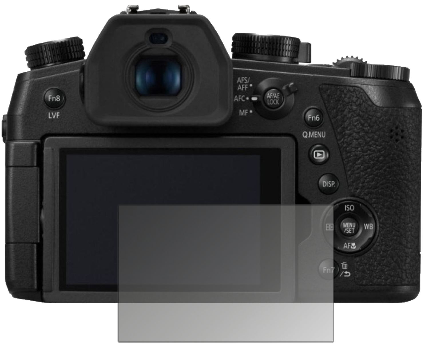 Blickschutzfolie von dipos passend für Panasonic Lumix DC-FZ1000 II, präziser Zuschnitt und blasenfrei montiert
