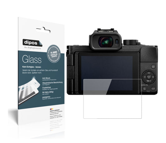 Klare Displayschutzfolie von dipos passend für Panasonic Lumix DC-G110, 9H kratzfest und blasenfrei montiert