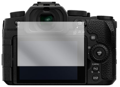 PanasonicLumix DC-G91 mit aufgebrachter dipos Displayschutzfolie, glasklare Darstellung ohne Einschränkungen