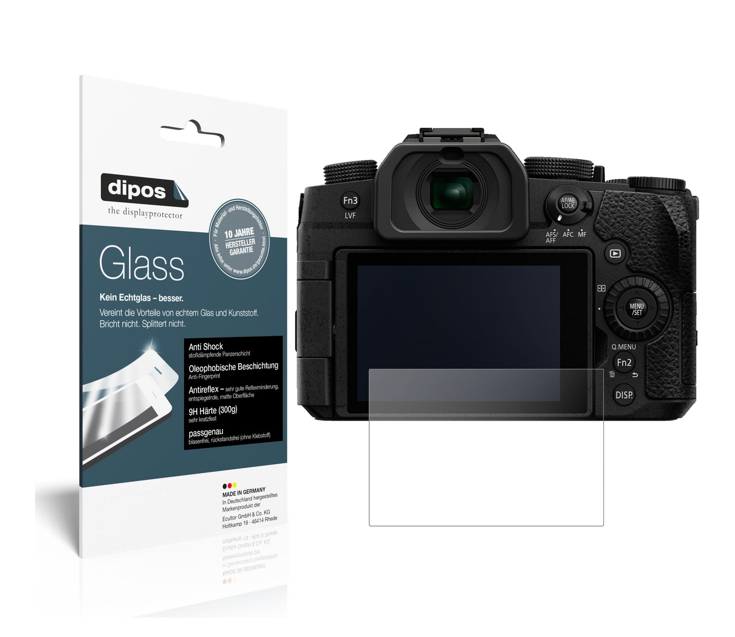 Matte Displayschutzfolie von dipos passend für Panasonic Lumix DC-G91, 9H kratzfest und blasenfrei montiert