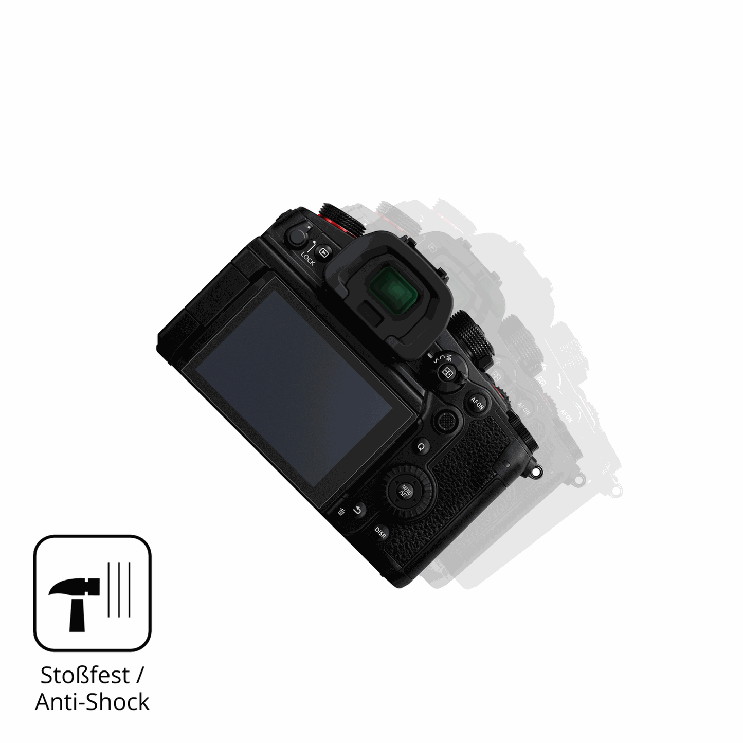 Schutz gegen Kratzer auf dem Panasonic Lumix DC-GH6 Glas durch Schlüssel, Stöße gegen die Tischkante oder Stürze