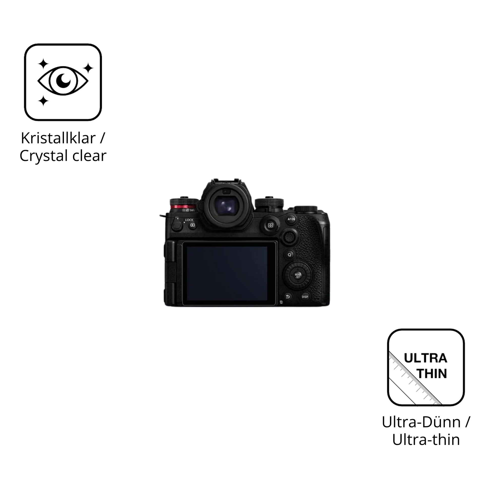 Dünne und klare Folie passend zugeschnitten für Panasonic Lumix DC-S1II