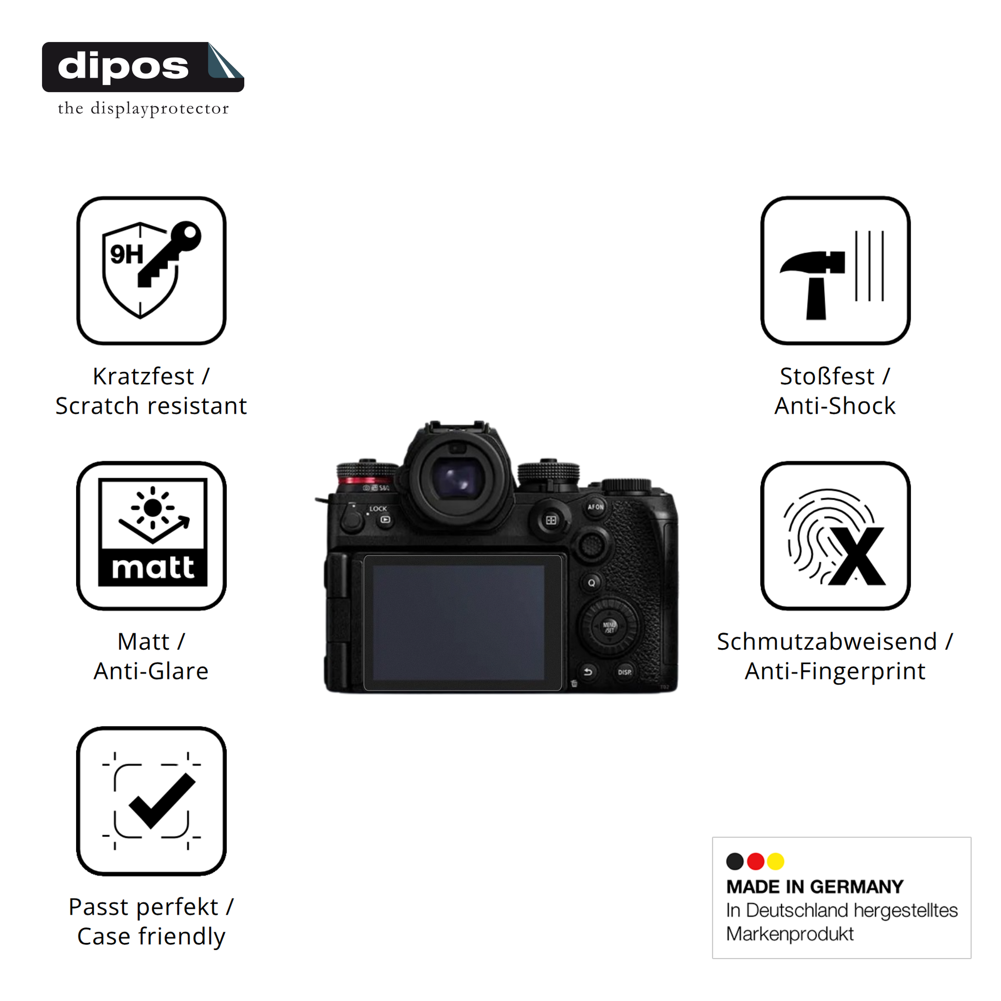 Displayschutz hergestellt in Deutschland, höchste Qualität made in Germany