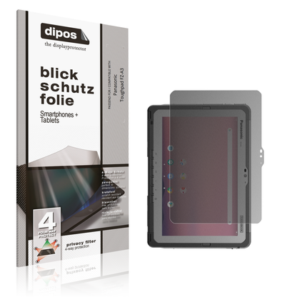 Blickschutzfolie von dipos passend für Panasonic Toughpad FZ-A3, präziser Zuschnitt und blasenfrei montiert