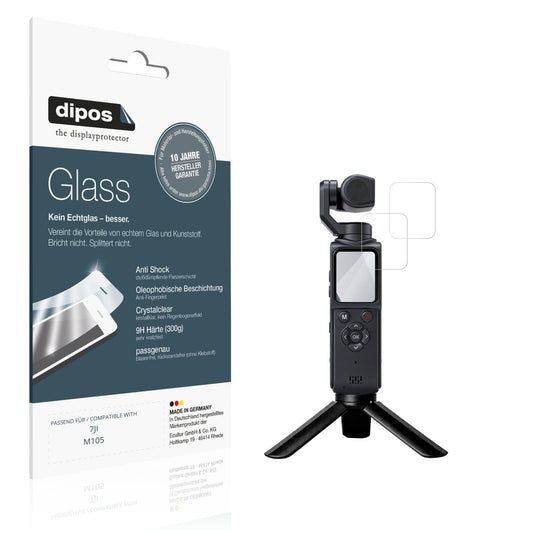 Klare Displayschutzfolie von dipos passend für 7JI M105, 9H kratzfest und blasenfrei montiert