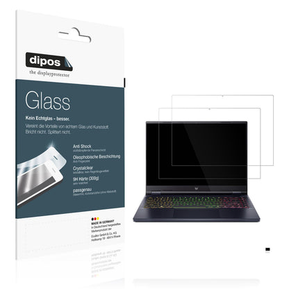 Klare Displayschutzfolie von dipos passend für Acer Predator Helios Neo 14 AI, 9H kratzfest und blasenfrei montiert
