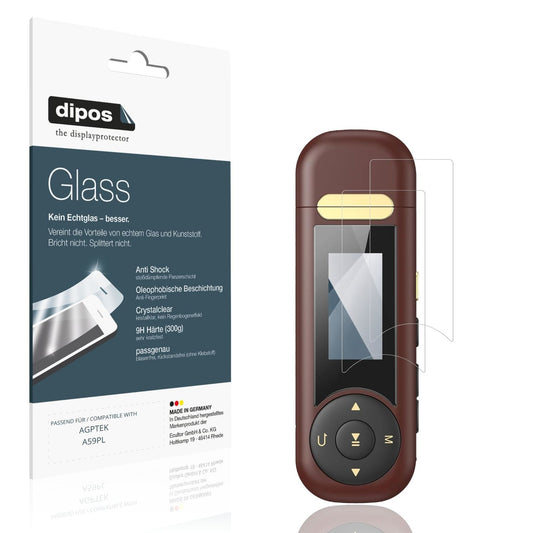 Klare Displayschutzfolie von dipos passend für AGPTEK A59PL, 9H kratzfest und blasenfrei montiert