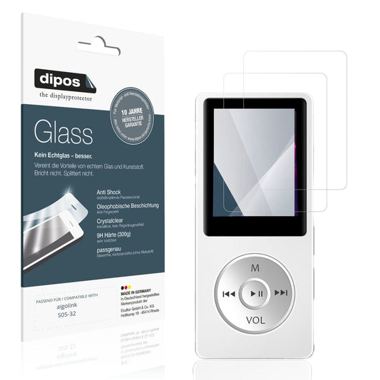 Klare Displayschutzfolie von dipos passend für aigolink S05-32, 9H kratzfest und blasenfrei montiert