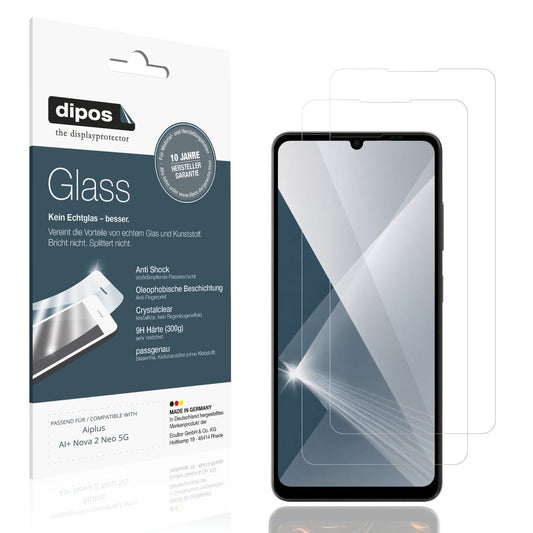 Klare Displayschutzfolie von dipos passend für Aiplus AI+ Nova 2 Neo 5G, 9H kratzfest und blasenfrei montiert