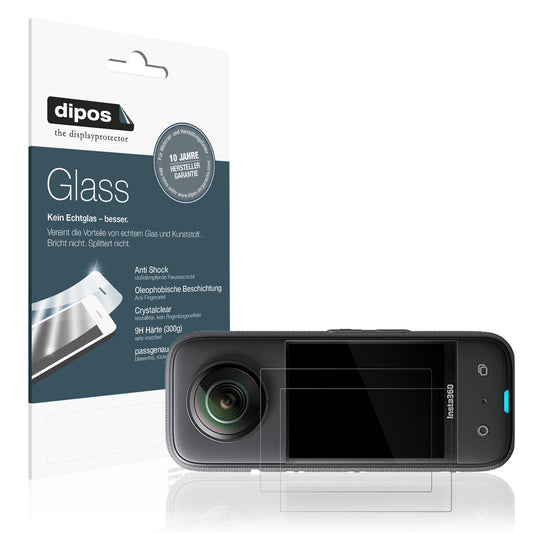 Klare Displayschutzfolie von dipos passend für Akaso 360 Grad Action Cam, 9H kratzfest und blasenfrei montiert