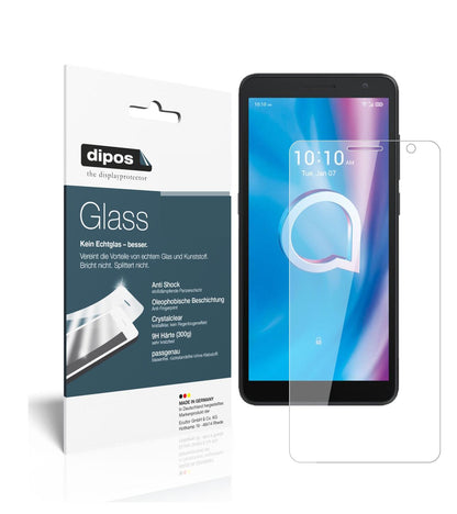 Klare Displayschutzfolie von dipos passend für Alcatel 1B (2020), 9H kratzfest und blasenfrei montiert
