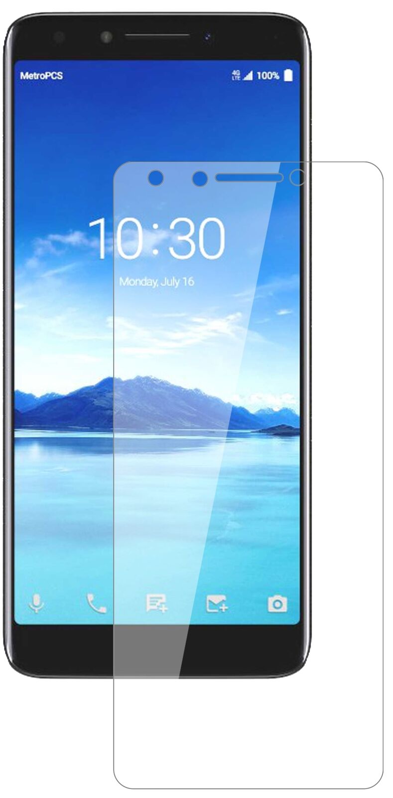 Klare Displayschutzfolie von dipos passend für Alcatel 7, 9H kratzfest und blasenfrei montiert