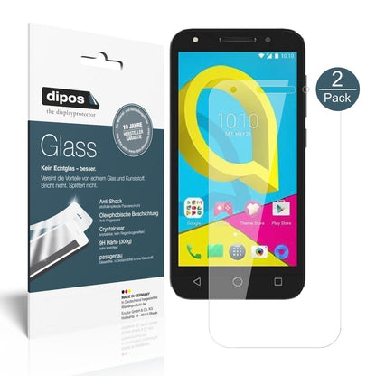 Klare Displayschutzfolie von dipos passend für Alcatel U5, 9H kratzfest und blasenfrei montiert