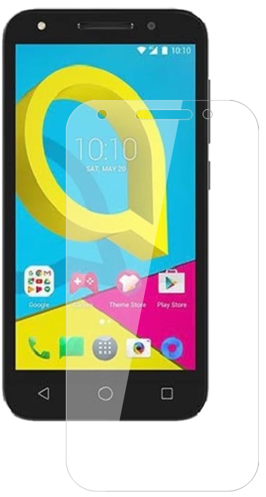 Klare Displayschutzfolie von dipos passend für Alcatel U5, 9H kratzfest und blasenfrei montiert