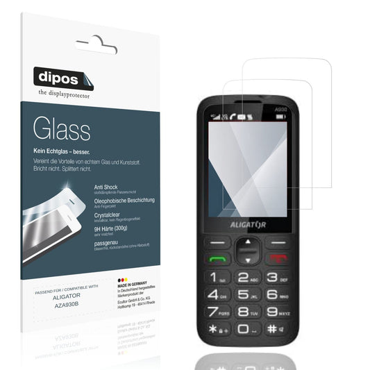 Klare Displayschutzfolie von dipos passend für ALIGATOR AZA930B, 9H kratzfest und blasenfrei montiert