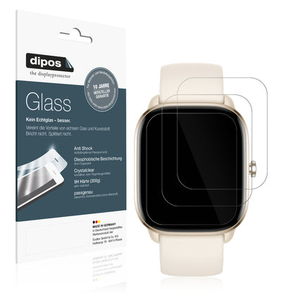 Klare Displayschutzfolie von dipos passend für Amazfit GTS 4 mini, 9H kratzfest und blasenfrei montiert