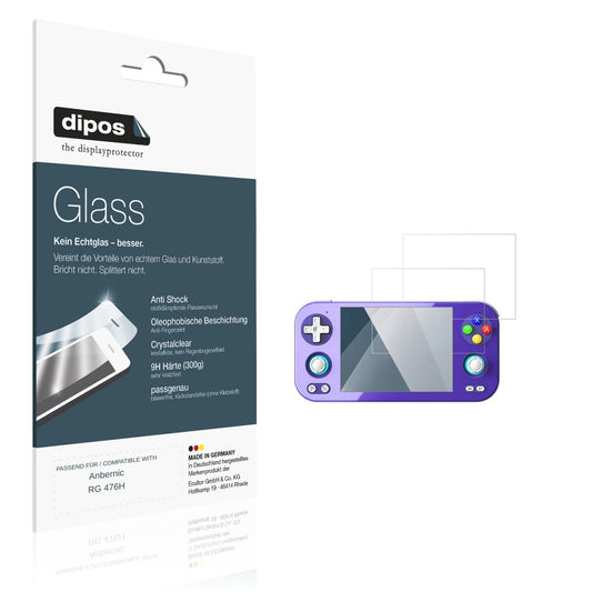 Klare Displayschutzfolie von dipos passend für Anbernic RG 476H, 9H kratzfest und blasenfrei montiert