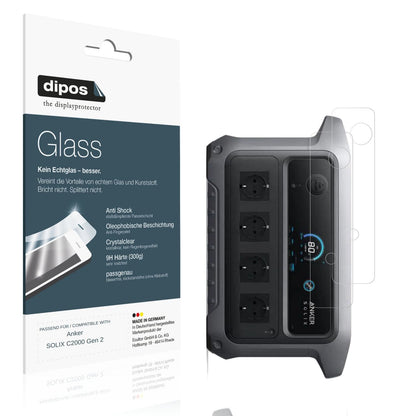 Klare Displayschutzfolie von dipos passend für Anker SOLIX C2000 Gen 2, 9H kratzfest und blasenfrei montiert