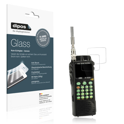 Klare Displayschutzfolie von dipos passend für Aor AR-8200, 9H kratzfest und blasenfrei montiert