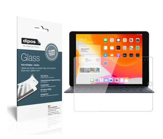 Klare Displayschutzfolie von dipos passend für Apple iPad 10.2 Zoll (2020), 9H kratzfest und blasenfrei montiert