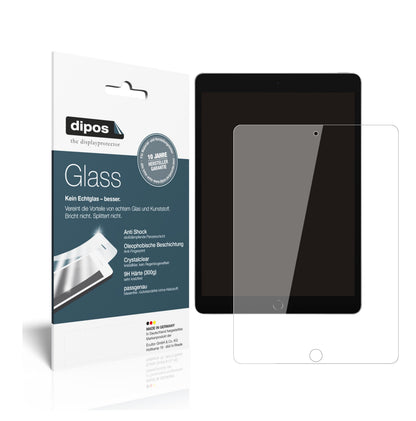 Klare Displayschutzfolie von dipos passend für Apple iPad 10.2 Zoll (2021), 9H kratzfest und blasenfrei montiert