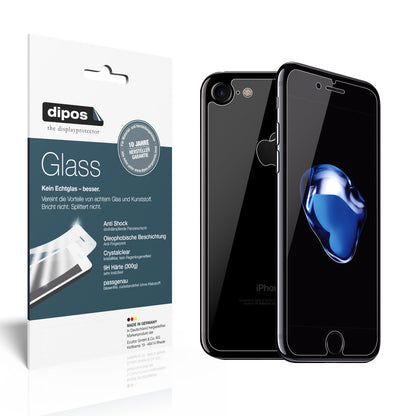Klare Displayschutzfolie von dipos passend für Apple iPhone 7 Plus, 9H kratzfest und blasenfrei montiert